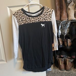 PINK Animal Print Long Sleeve